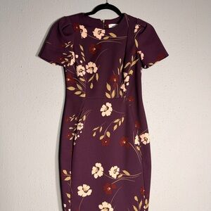 Calvin Klein Purple Floral Midi Dress